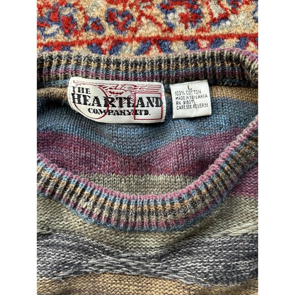 VINTAGE The Heartland Company Sweater Men Large Pullover Grandpa Cotton 3D - Picture 2 of 9